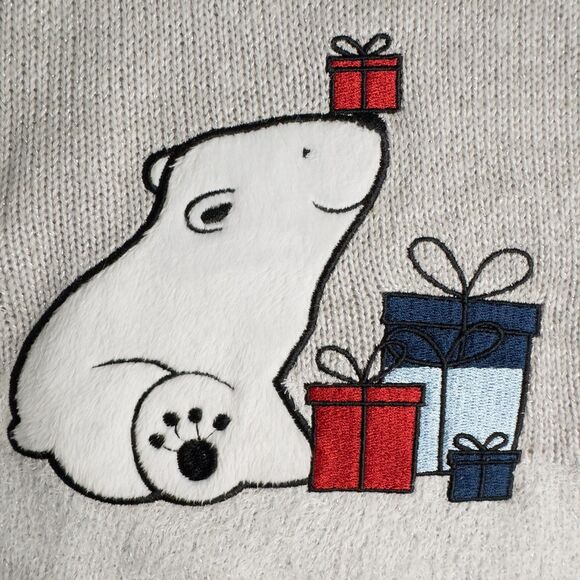 Christopher & Banks Polar Bear Christmas Gifts Sweater Womens Medium Holiday - Picture 5 of 15